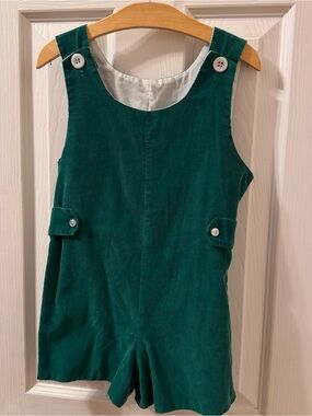 Vintage Green Corduroy Boys Short JonJon Romper size 4
